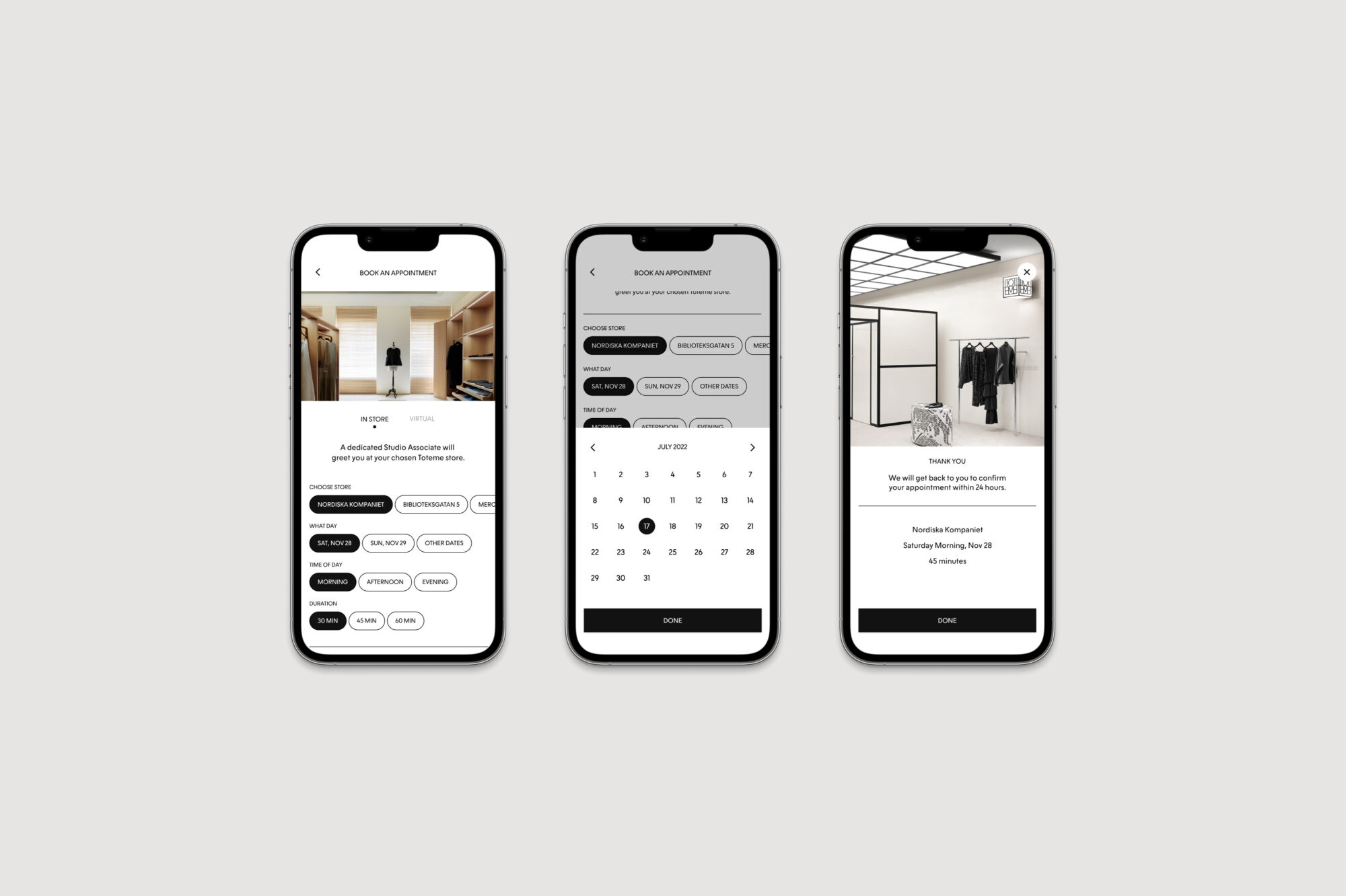 App Design, Motion & Design System for Totême - G—W Studios